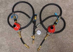 Gas Manifold with Dual Regulators, 6ft whip