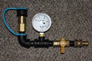 Inline Gas Gauge with QD connection and ball valve